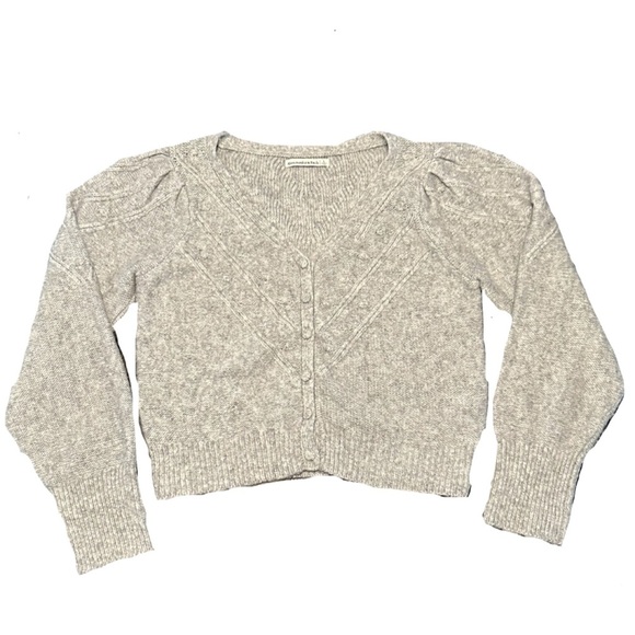 Abercrombie & Fitch Soft Knit Cropped Cardigan Heather Grey - Women’s L - Picture 2 of 8